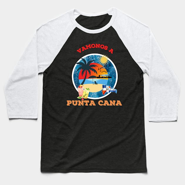 Punta Cana Design Baseball T-Shirt by TASKARAINK